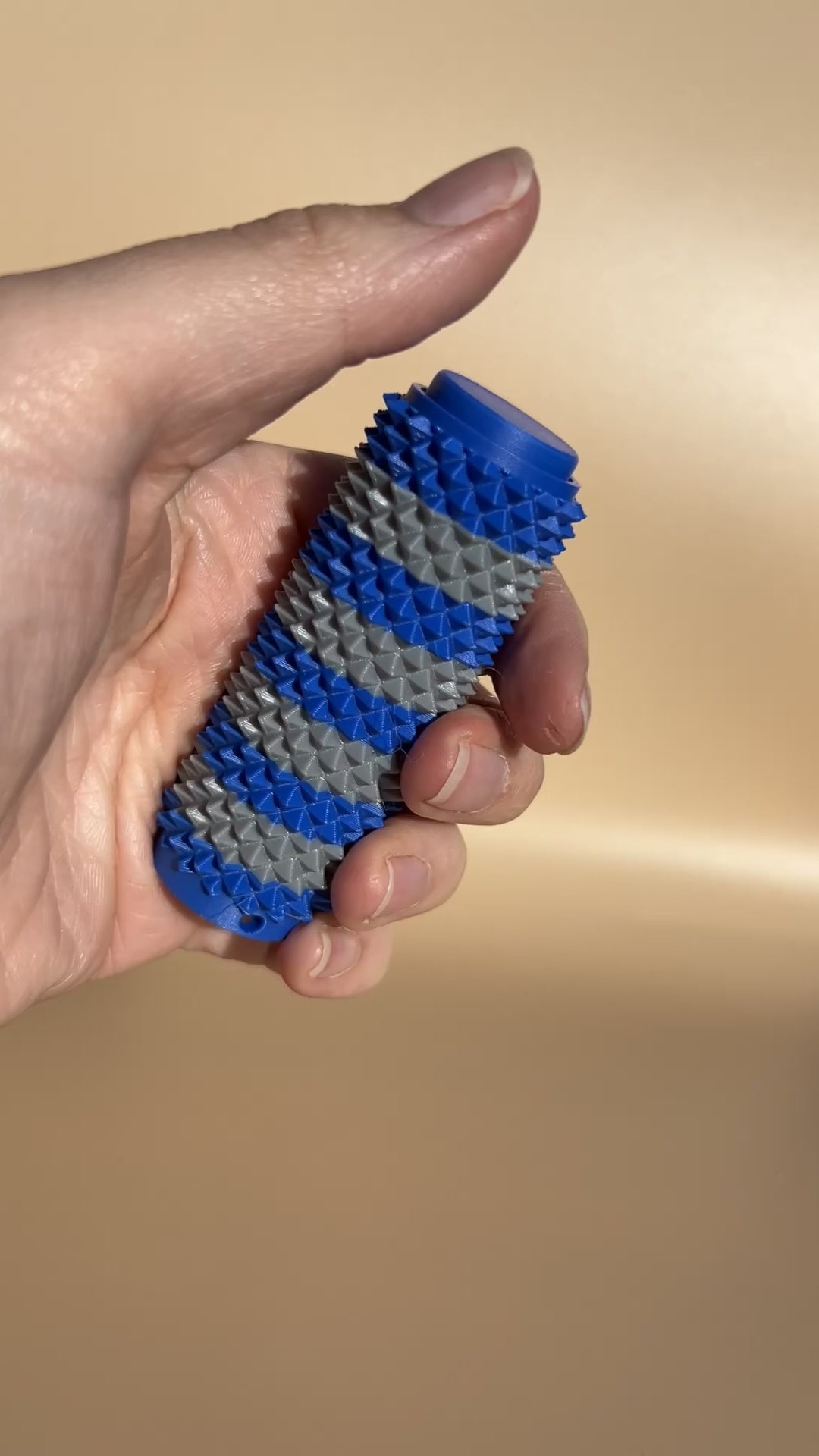 Dual Color Spiky Sensory Roller & Clicker: Firm Textured Fidget Toy