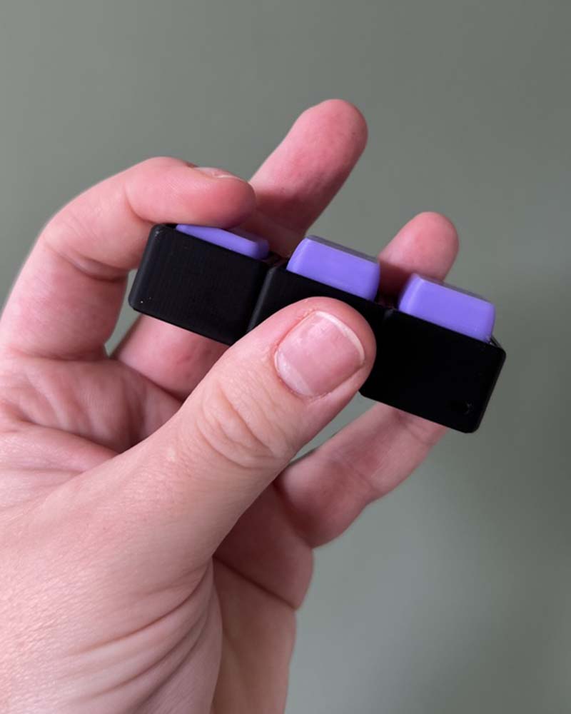 3 Key Textured Clicker Fidget Toy