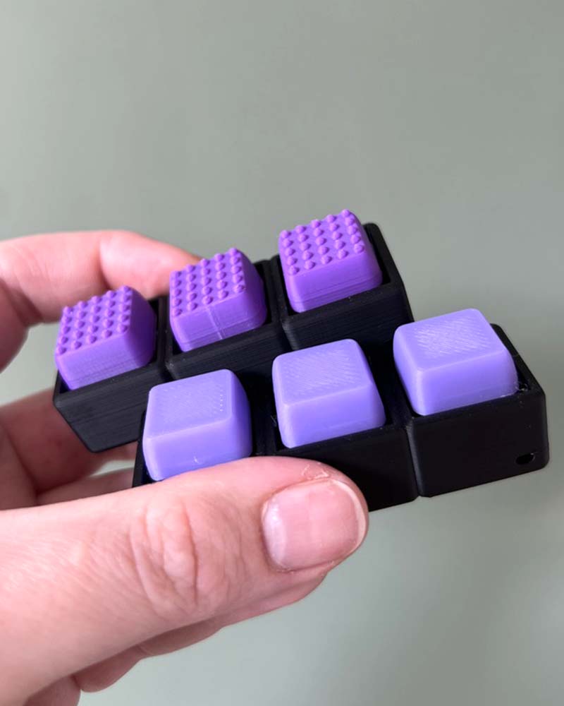 3 Key Textured Clicker Fidget Toy