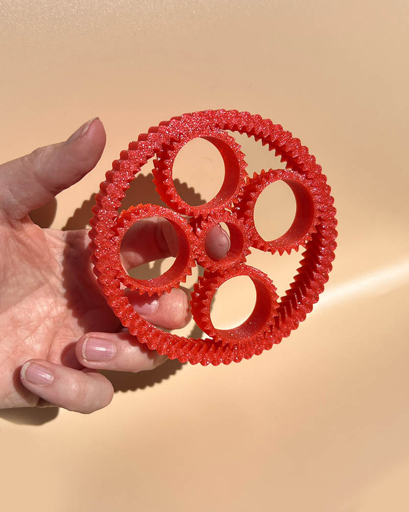 3D printed five ring spinner fidget toy for autism and aniety stim toy