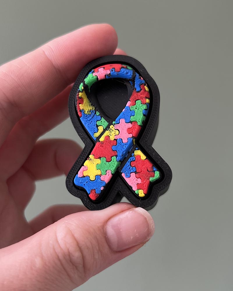 Autism Awareness Ribbon Clicker Fidget Toy