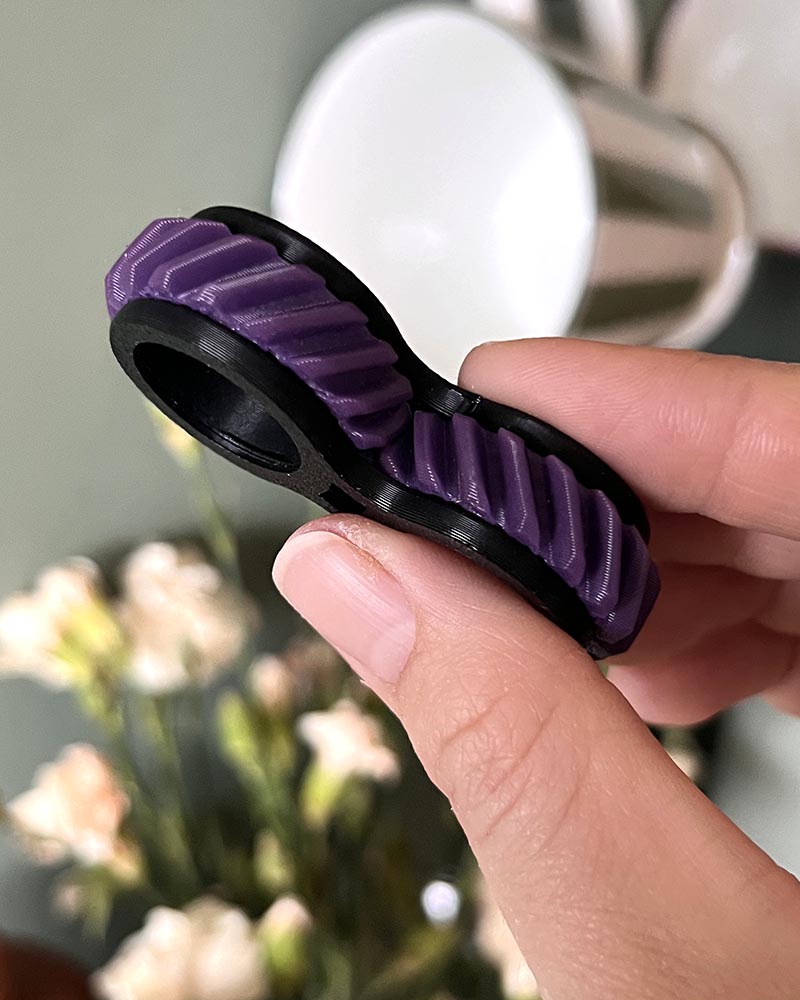 Color Changing Dual Texture Fidget Ring Spinner