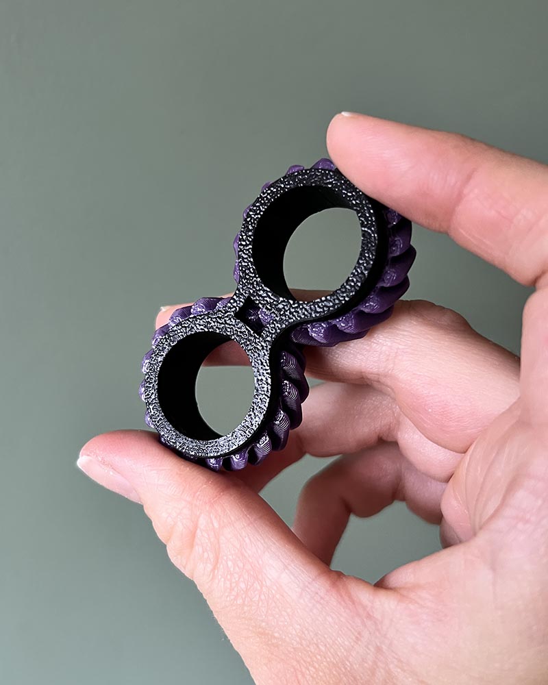 Color Changing Dual Texture Fidget Ring Spinner