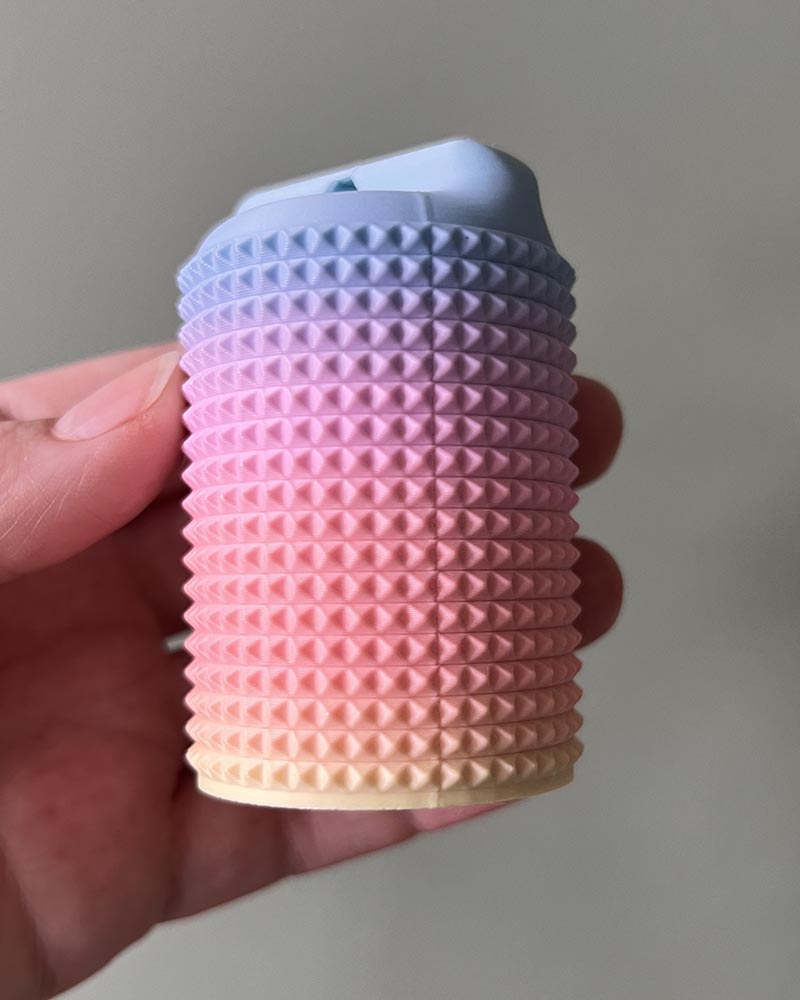 xl chunky textured sensory fidget toy, pain stim hand held 3d printed pastel colour