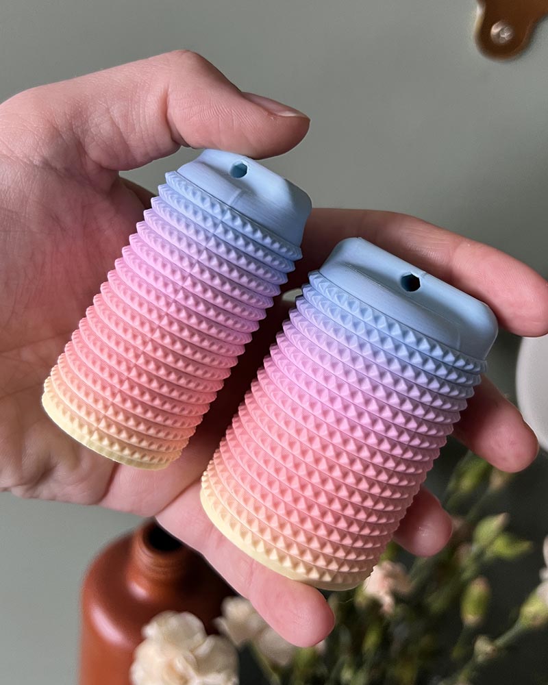 xl chunky textured sensory fidget toy, pain stim hand held 3d printed pastel colour