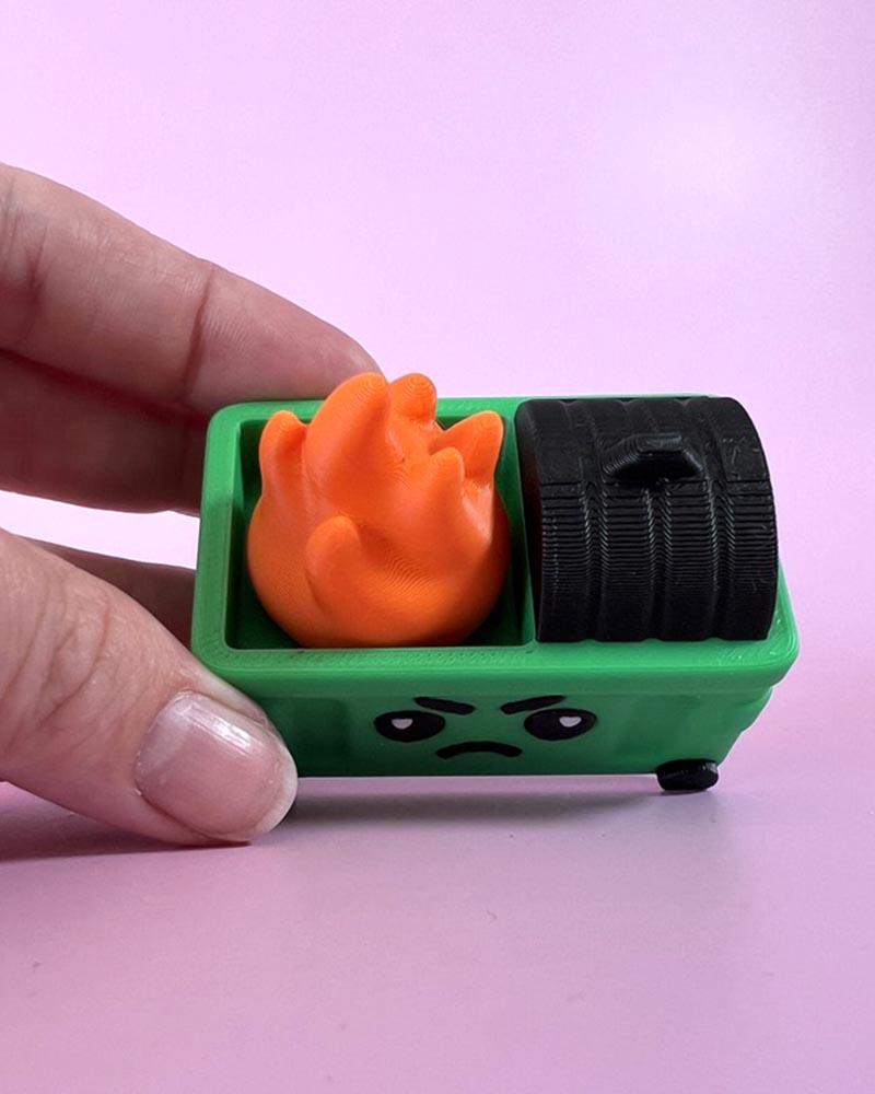 Dumpster Fire Clicker Fidget Toy