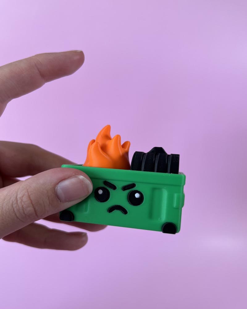 Dumpster Fire Clicker Fidget Toy