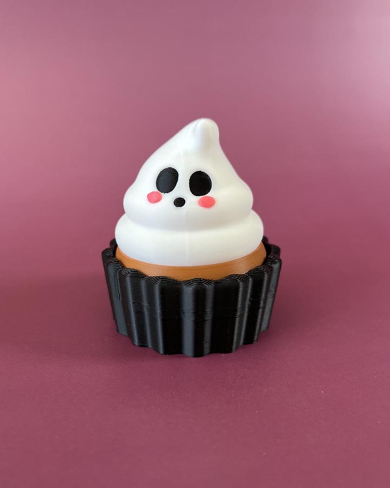 Ghost Cupcake Clicker Fidget Toy