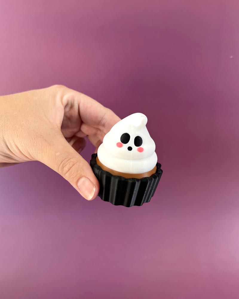 Ghost Cupcake Clicker Fidget Toy