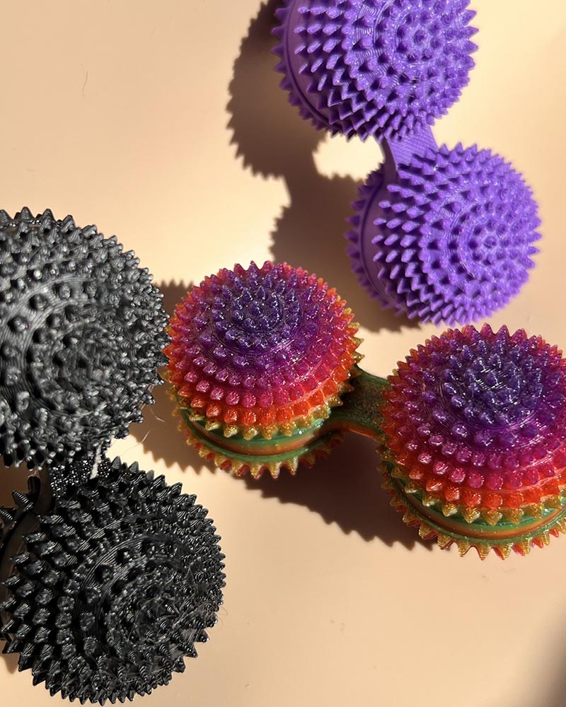 High Intensity Duel Spike Sphere Fidget Roller