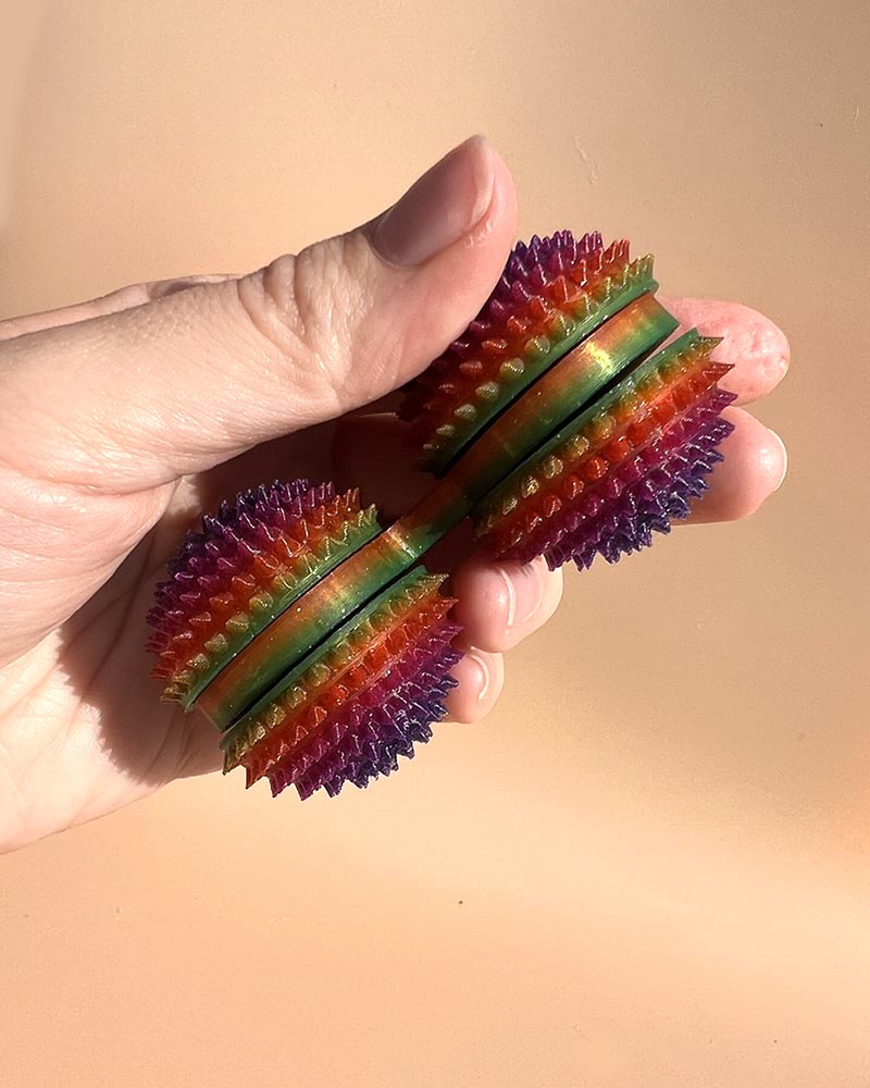 High Intensity Duel Spike Sphere Fidget Roller