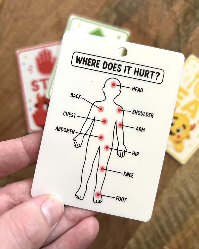 Monster Kids Pain Assessment Card