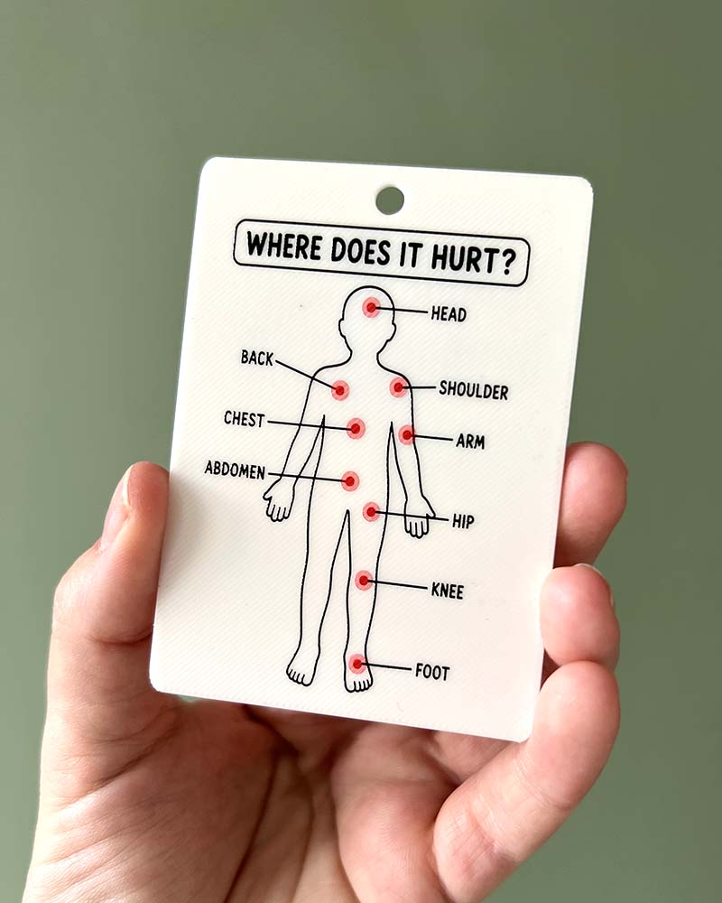Monster Kids Pain Assessment Card