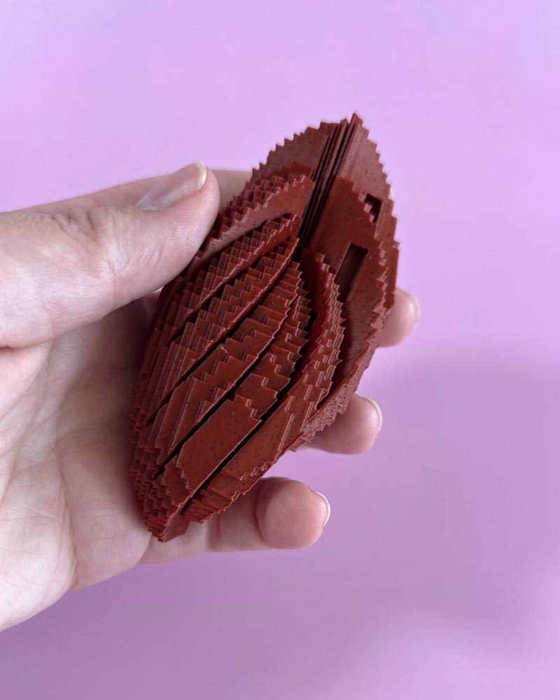 Pixelated Block Egg Flexi Fidget Toy
