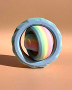 two tone sensory gyro toy with spiral texture spinner fidget toy