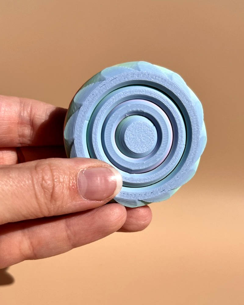 3D printed colourful gyro fidget spinner