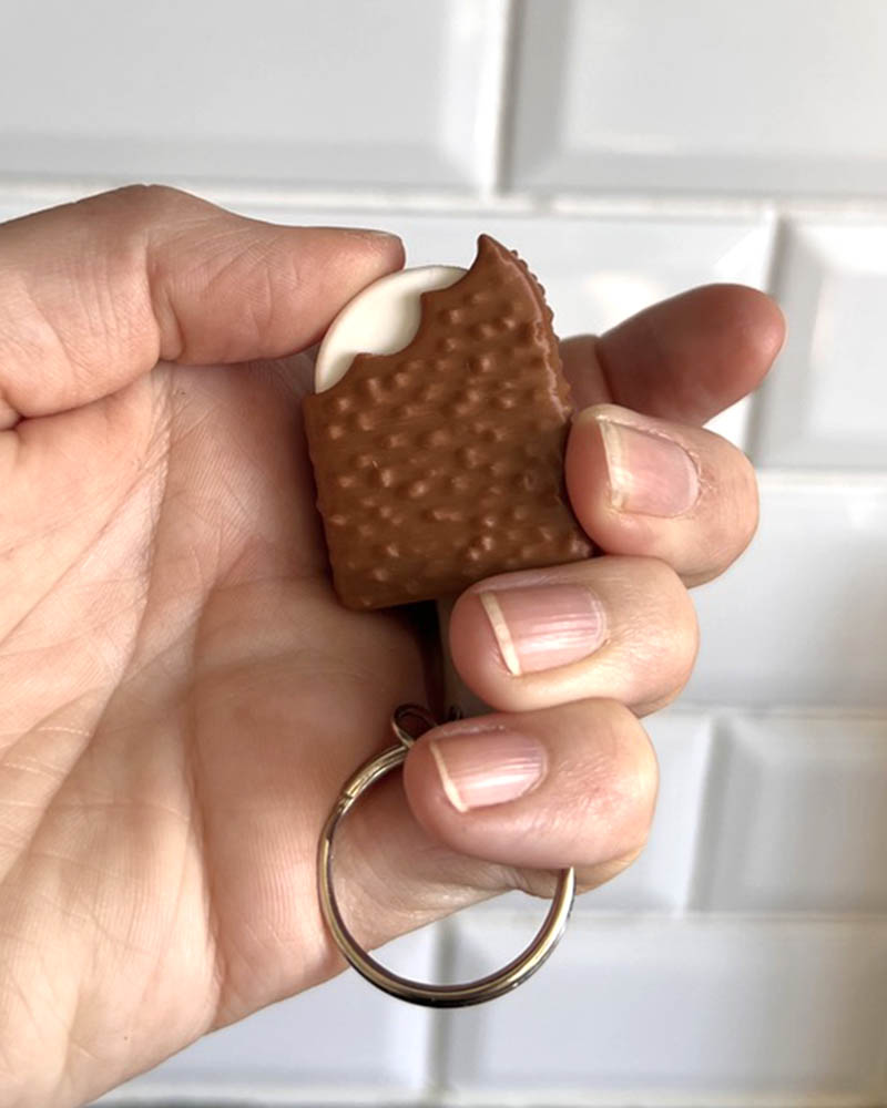 Textured Ice Cream Fidget Keychain: Spiky Sensory Stim Toy