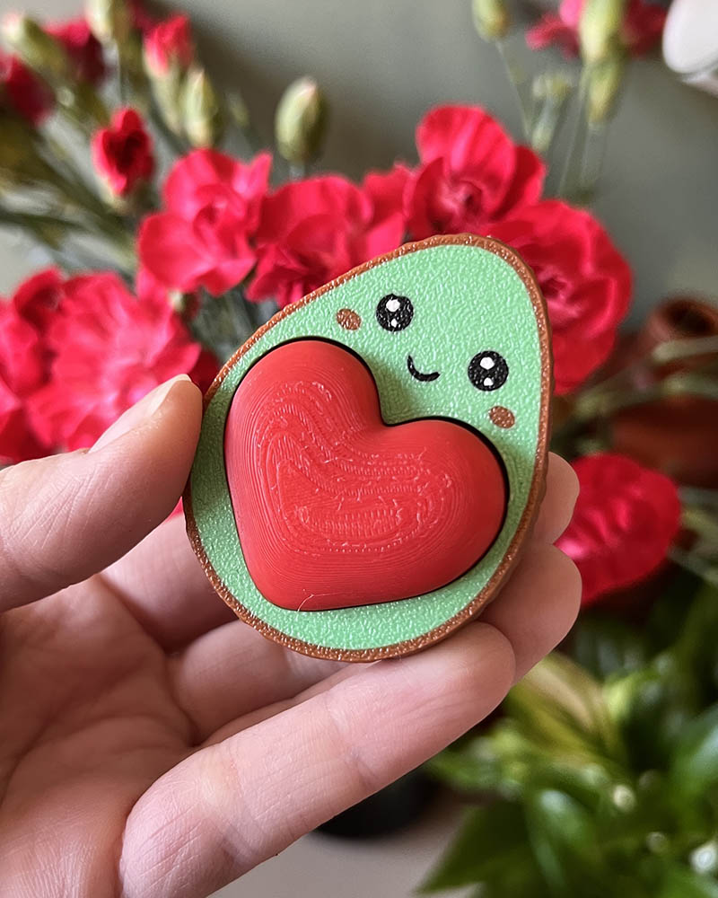 avocado clicker fidget toy heart button stim toy for autism and anxiety