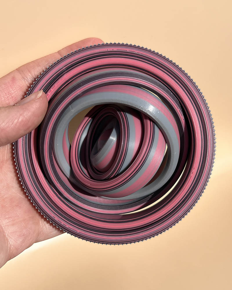 oversized sensory spinner fidget toy for tactile play, large rings 3d printed