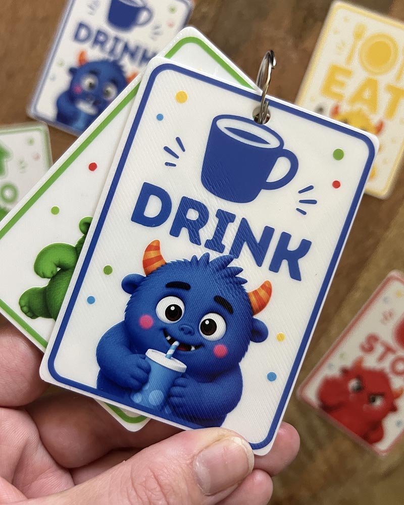 Monster Visual Communication Keyring Cards