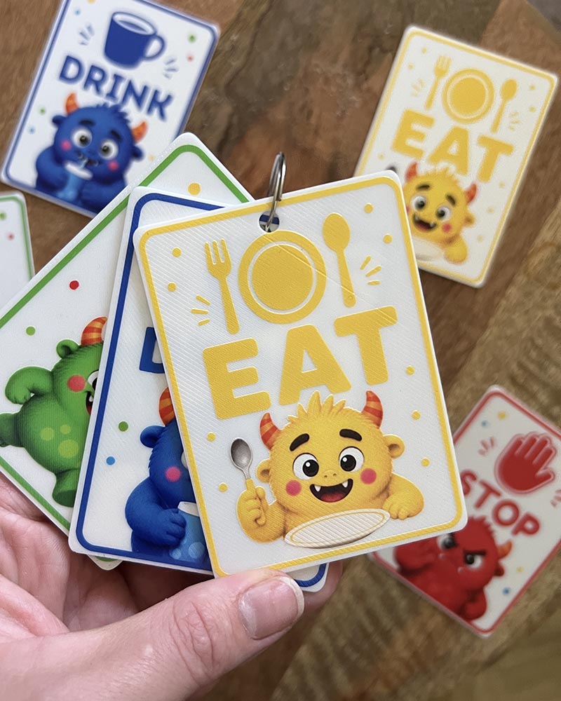 Monster Visual Communication Keyring Cards