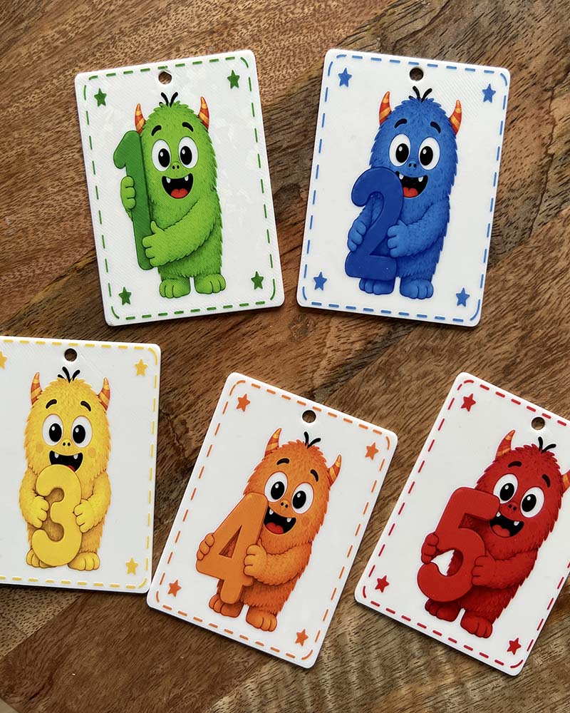 Monster Number Communication Cards Set