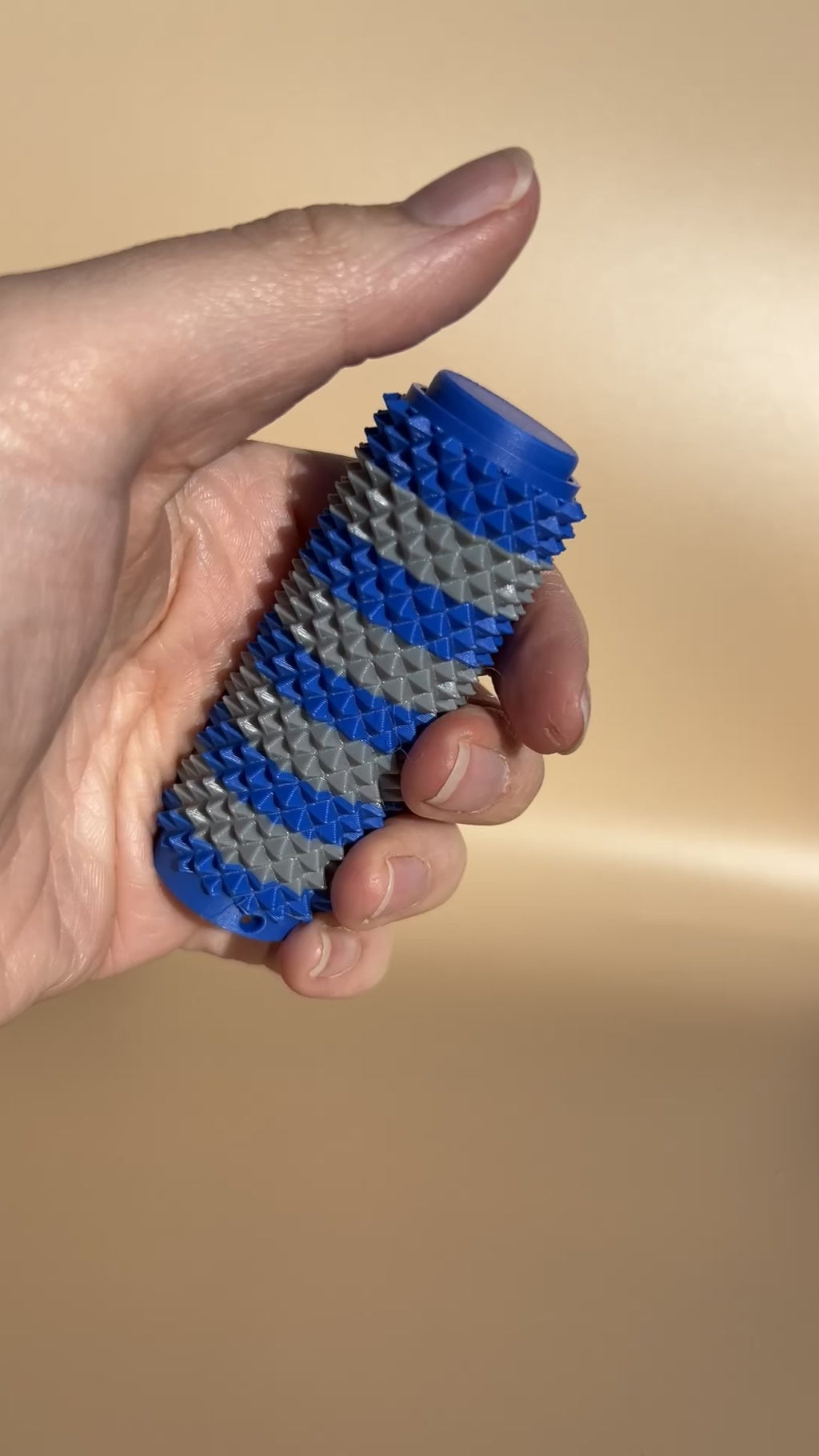 Dual Color Spiky Sensory Roller & Clicker: Firm Textured Fidget Toy