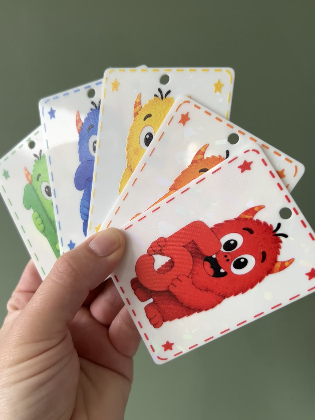 Monster Number Communication Cards Set